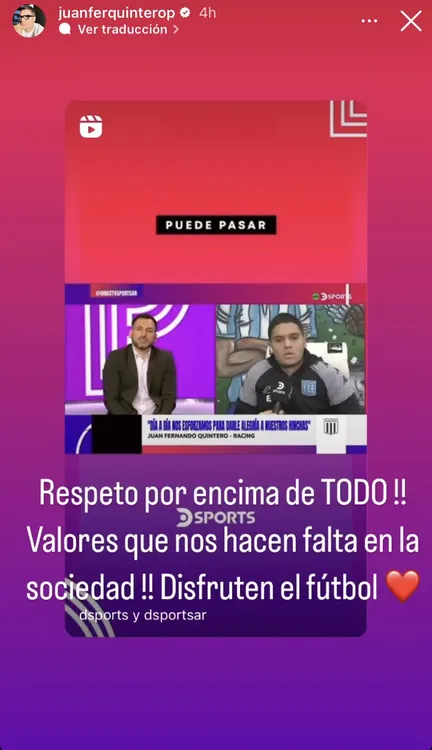 El pedido de Quintero en redes (Foto: Instagram @juanferquinterop)
