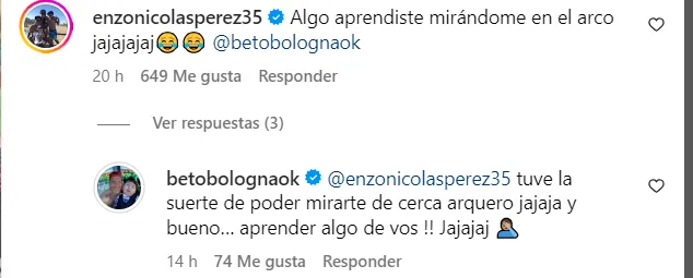 El comentario de Enzo Pérez El comentario de Enzo Pérez