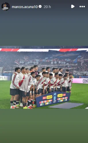 Historia de Marcos Acuña vía Instagram