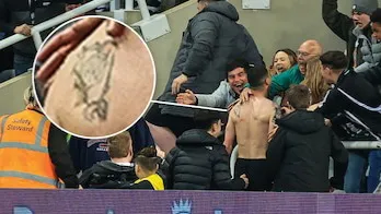 Tatuaje escudo River Miguel Almirón espalda