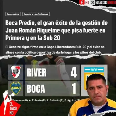 Meme goleada River Boca Reserva