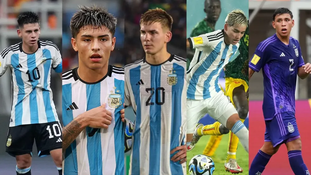 Echeverri Ruberto Mastantuono Subiabre Giménez Argentina Sub 17 (Fotos: Getty Images)