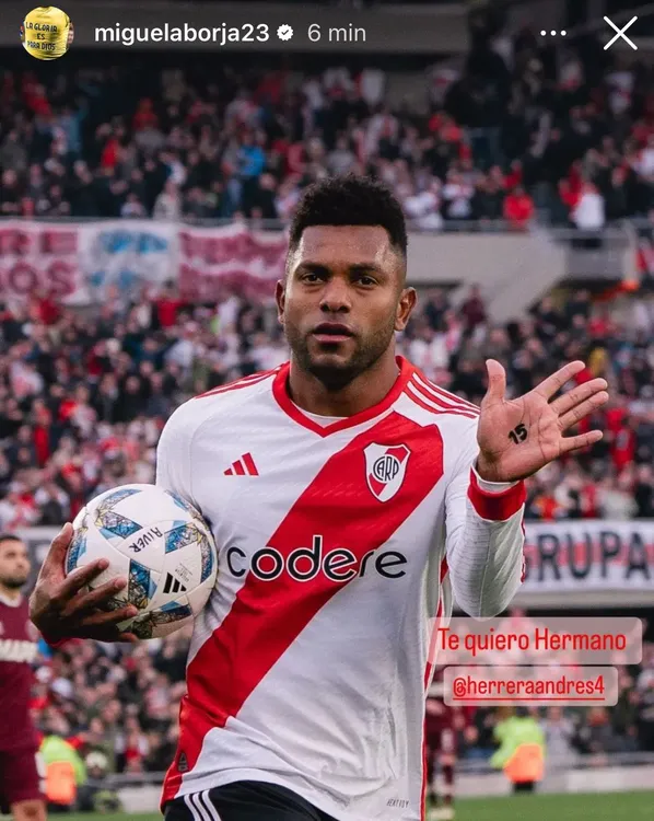 Dedicatoria especial Borja Herrera gol River Lanús