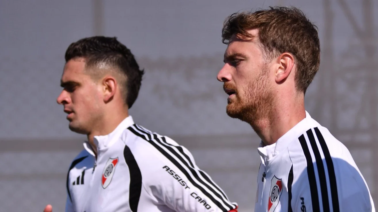 Lucas Beltrán Rafael Santos Borré entrenamiento River (Foto: River Plate)