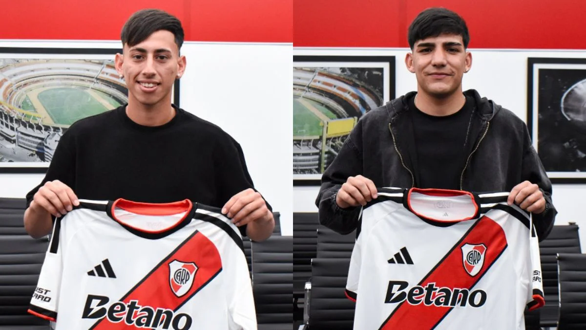 Román Fernández y Cirilo Pereyra firma contrato. (Fotos: River Plate)