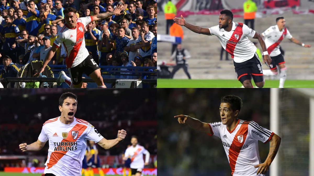 Los goleadores de River ante Boca