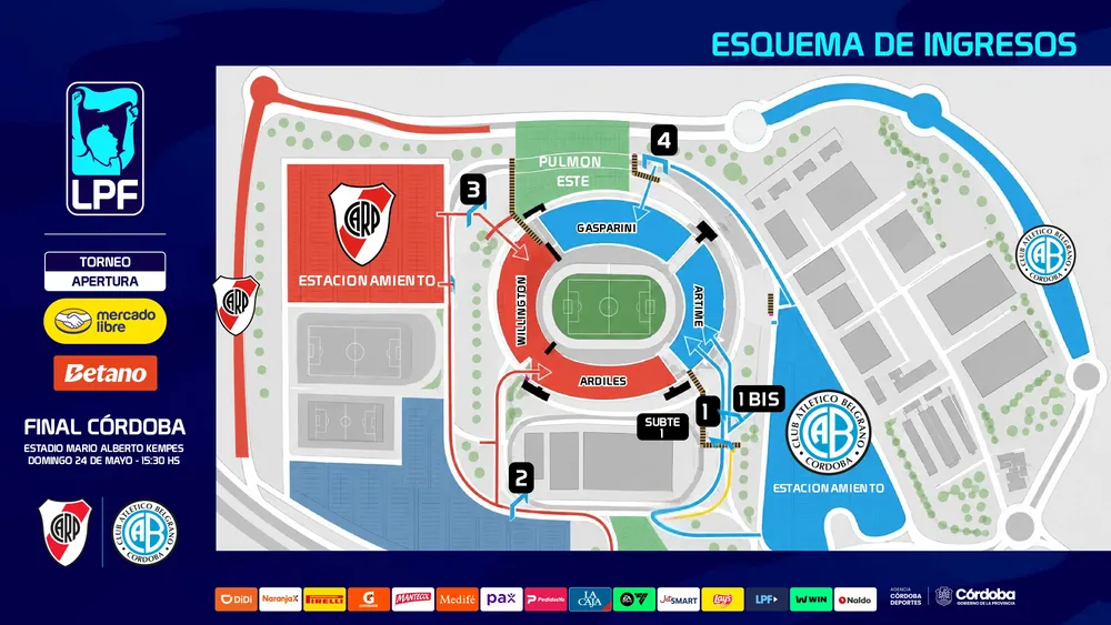 Ingresos estadio Kempes Córdoba River Belgrano Final Apertura (Foto: Liga Profesional)