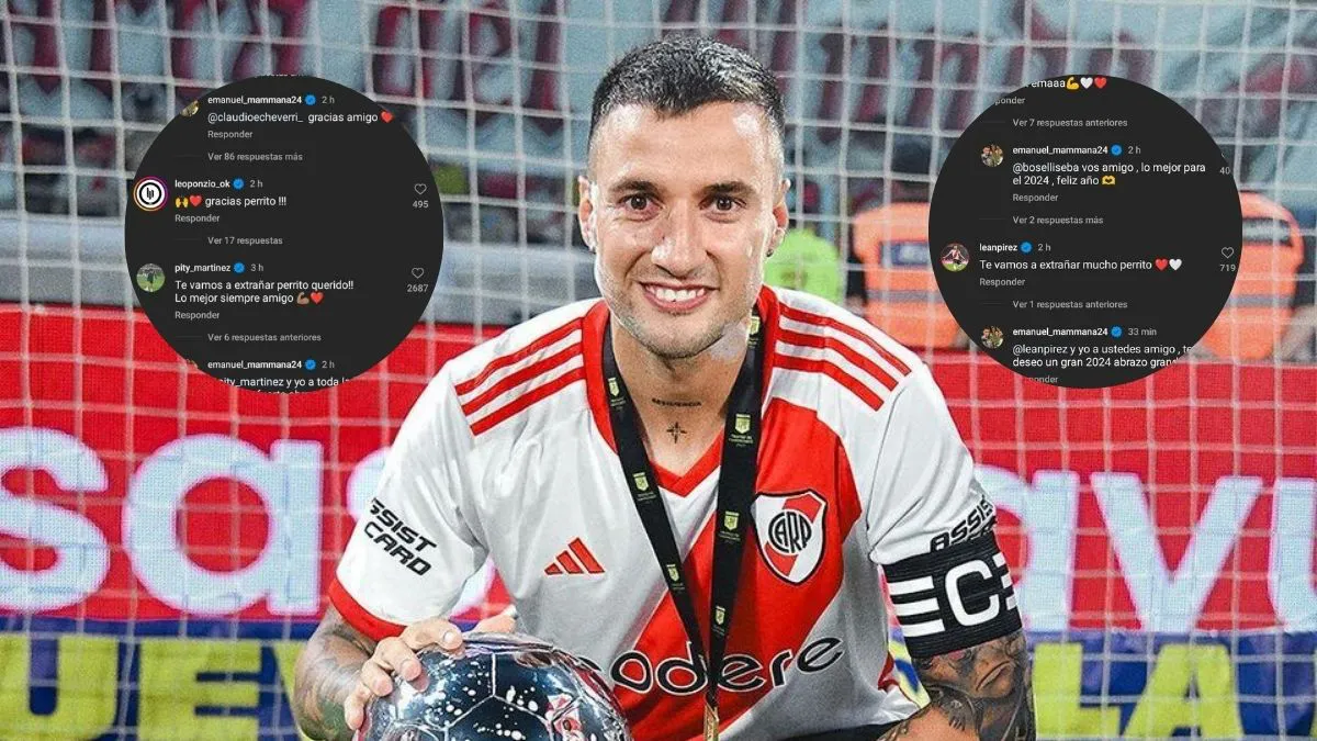 Mensajes jugadores River a Mammana