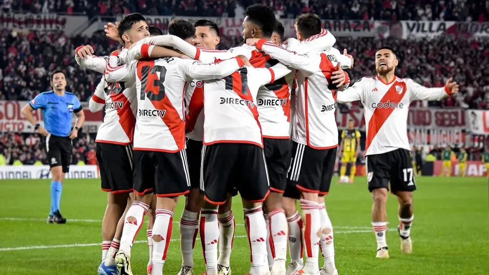 Jugadores festejo gol River Deportivo Táchira Libertadores (Foto: Getty)