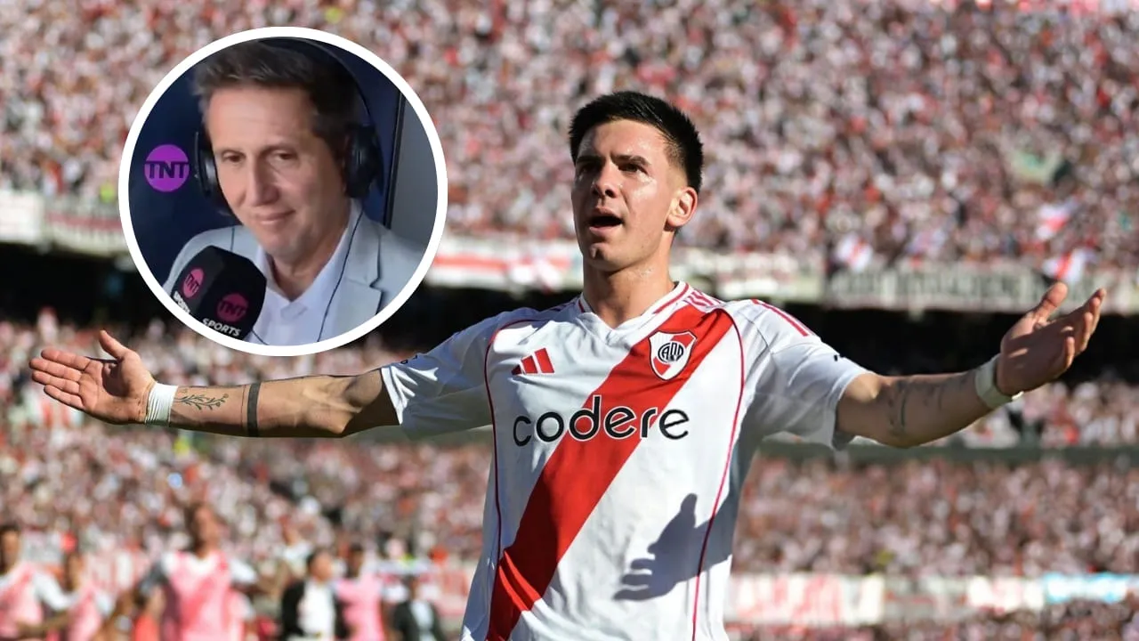 El viento comentario Juan Pablo Varsky golazo Mastantuono River (Fotos: Getty Images y TNT Sports)
