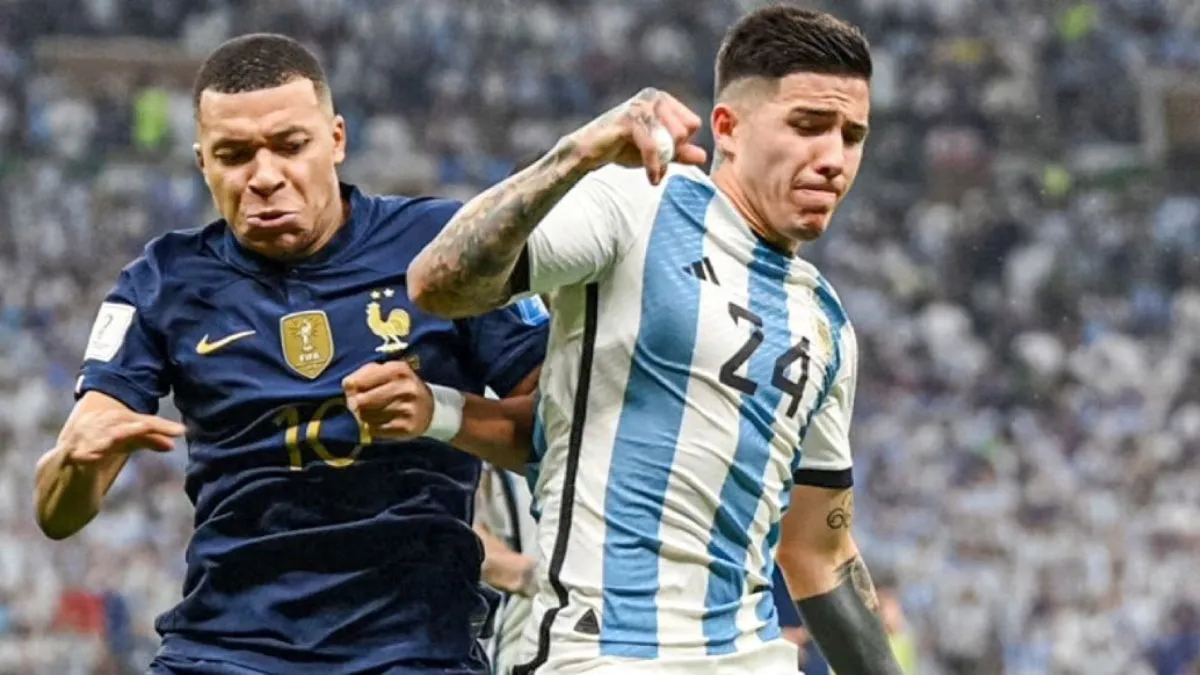 Enzo Fernández Kylian Mbappé Final del Mundo Qatar 2022