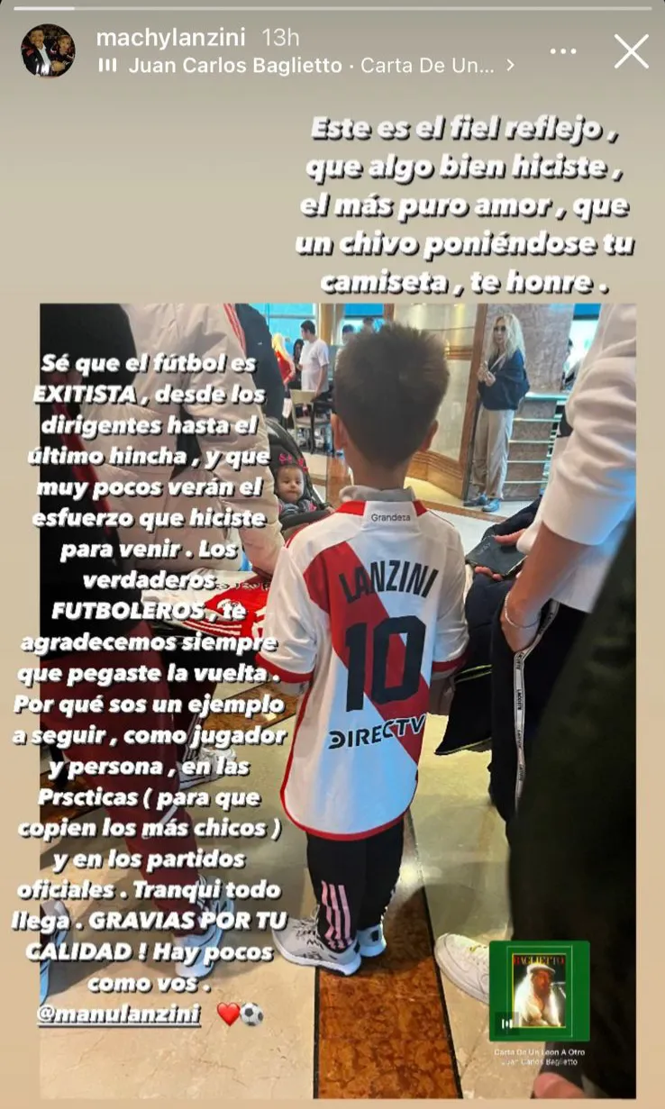 Mensaje redes sociales Hector padre Manuel Lanzini Mensaje redes sociales Hector padre Manuel Lanzini