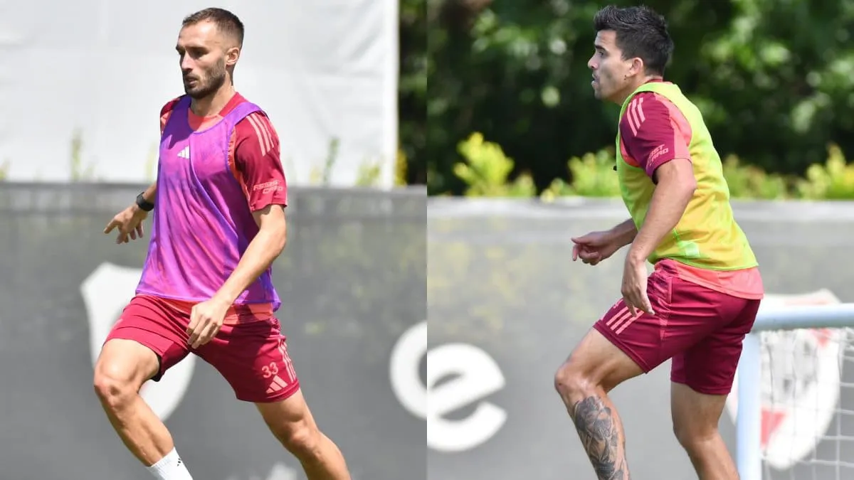 Germán Pezzella Marcos Acuña - Entrenamiento River Plate 2024