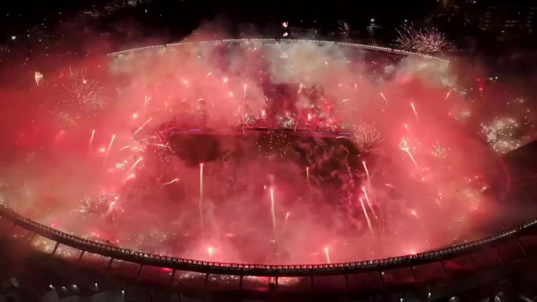 Recibimiento Monumental River Plate Libertadores (Foto: Transmisión ESPN)