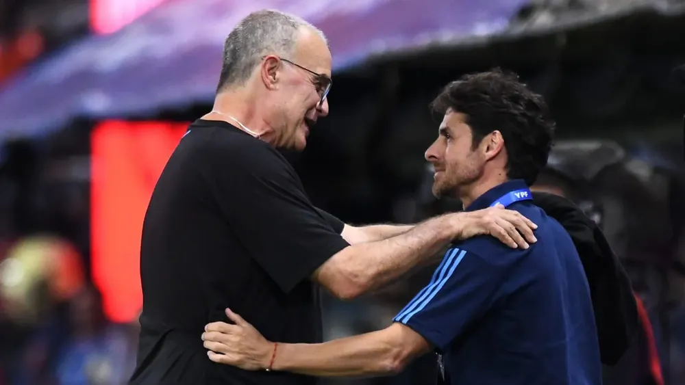 Marcelo Bielsa Pablo Aimar Argentina Uruguay Bombonera 2023 (Foto: Getty Images)