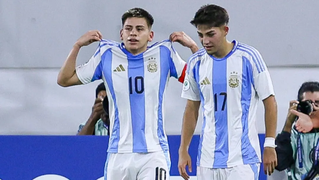 Claudio Echeverri Selección Argentina Sub 20 festejo gol (Foto: Conmebol)