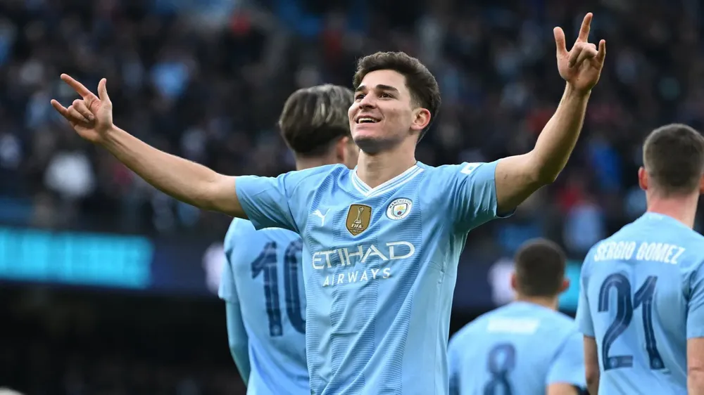 Julián Álvarez Manchester City festejo Araña