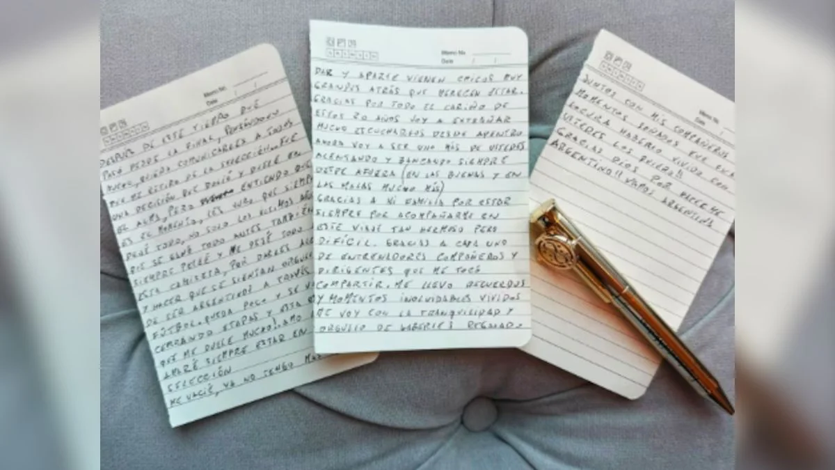 La carta de Lionel Messi para anunciar su retiro de la Selección Argentina