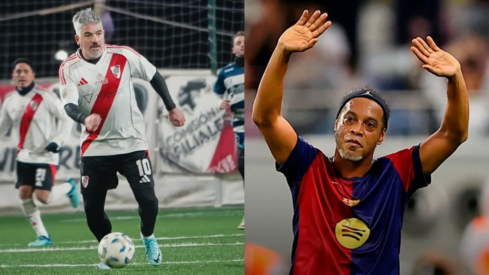 Choque Leyendas Senior River Plate Barcelona (Fotos: River Plate y Barcelona)