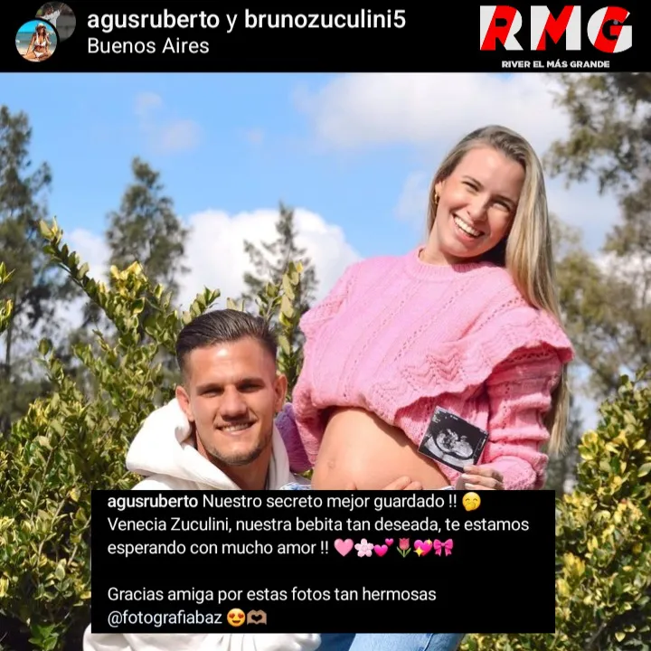 ¡Se agranda la familia Riverplatense! Zuculini anunció que va a ser papá