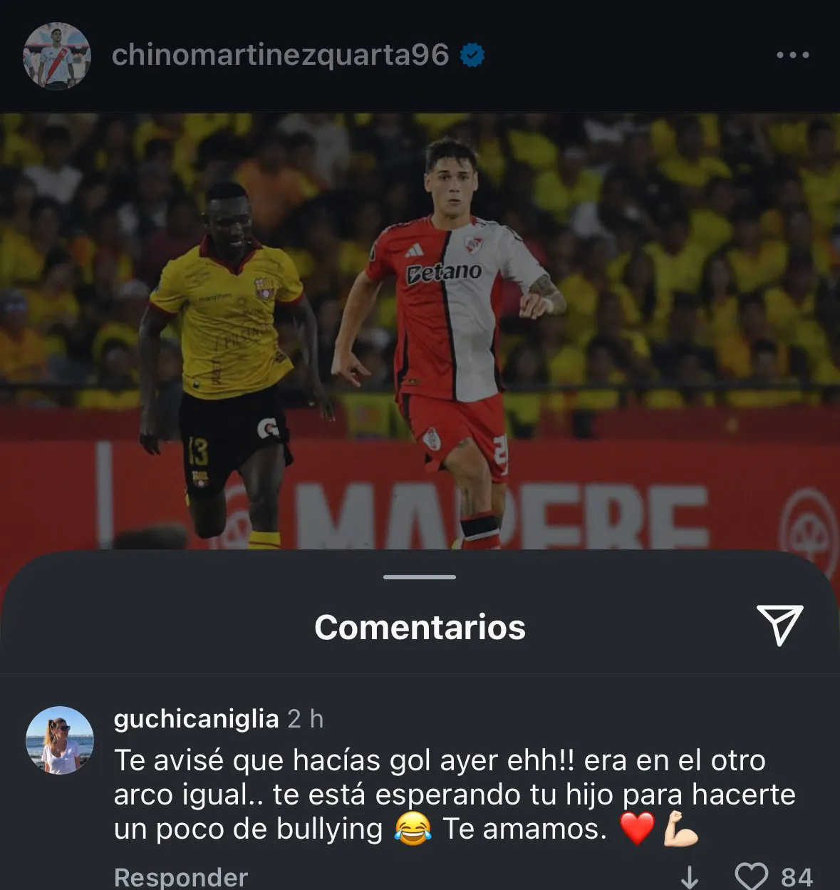 Comentario mujer Martínez Quarta River redes