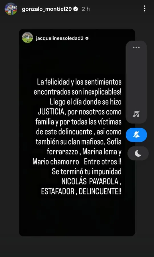 Mensaje redes Montiel Payarola