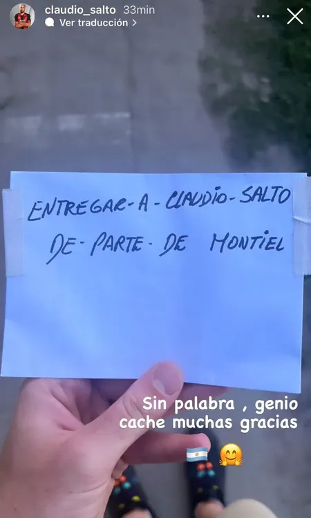 Gesto Gonzalo Montiel excompañero River Claudio Salto