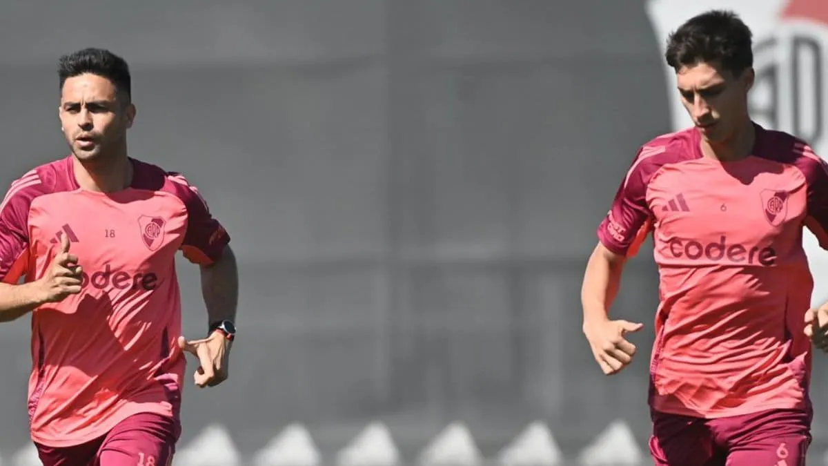 Gonzalo Martínez y Federico Gattoni - Entrenamiento River Plate 2024