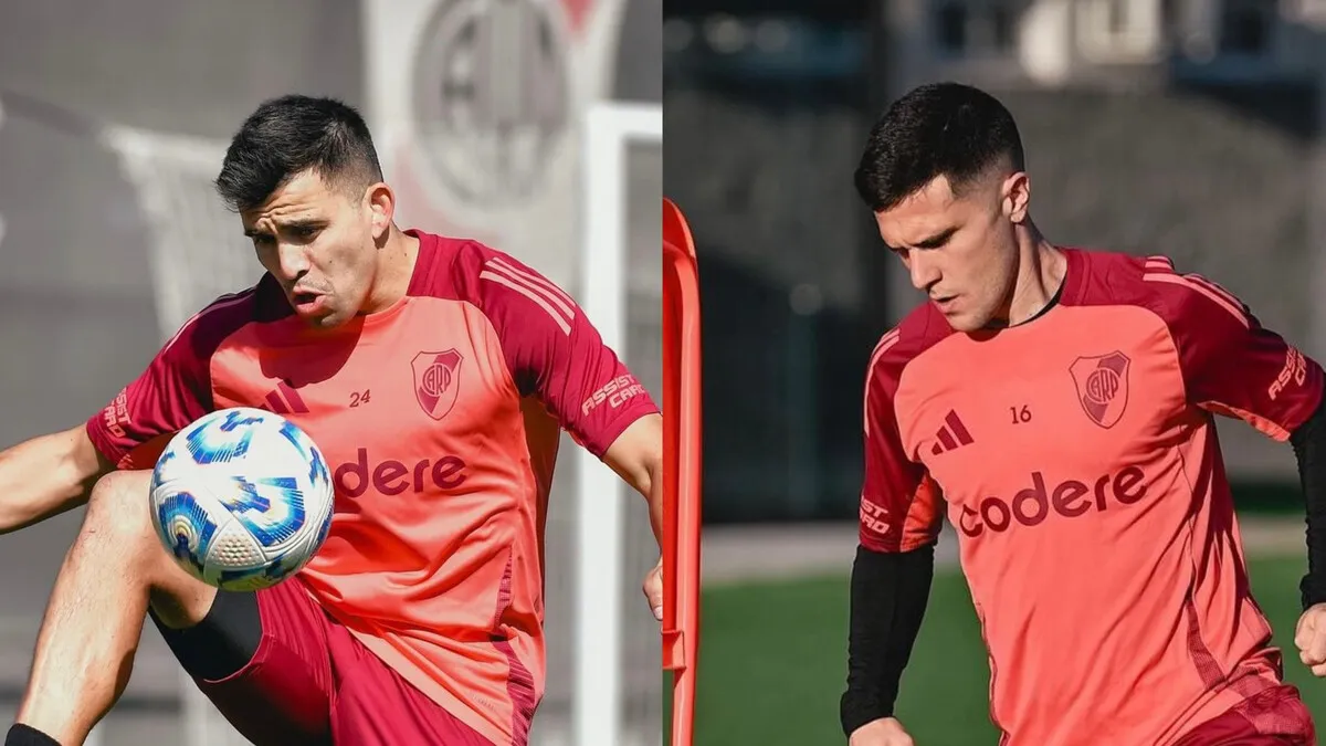 Marcos Acuña Fabricio Bustos entrenamiento River Camp (Fotos: River Plate)