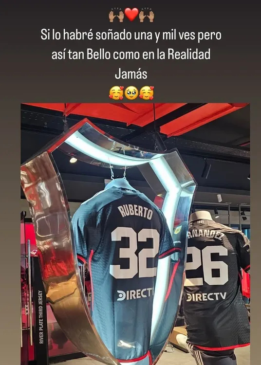 Posteo mamá Ruberto emoción ver camiseta Museo River