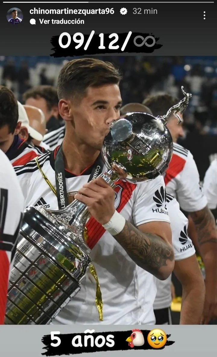 Posteo Lucas Martínez Quarta Libertadores Madrid 9/12 