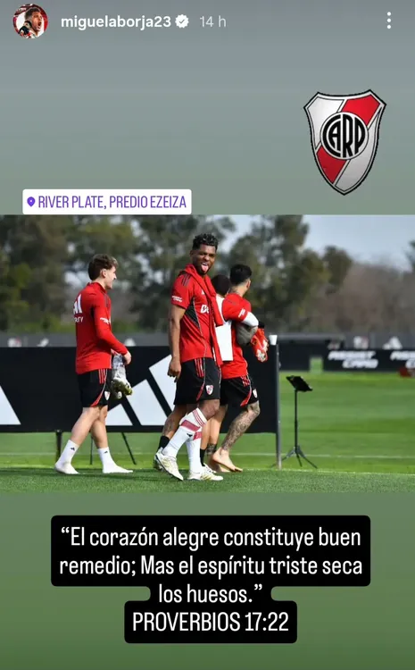 Historia Instagram Borja biblia River 