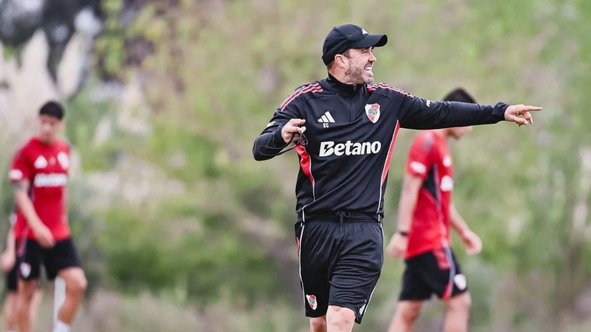 Eduardo Coudet entrenamiento. (Foto: River Plate)