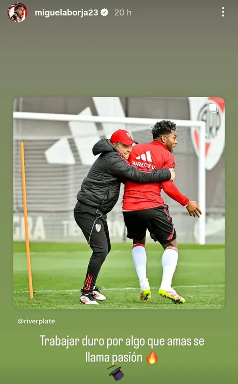 Mensaje Miguel Borja Gallardo River Instagram
