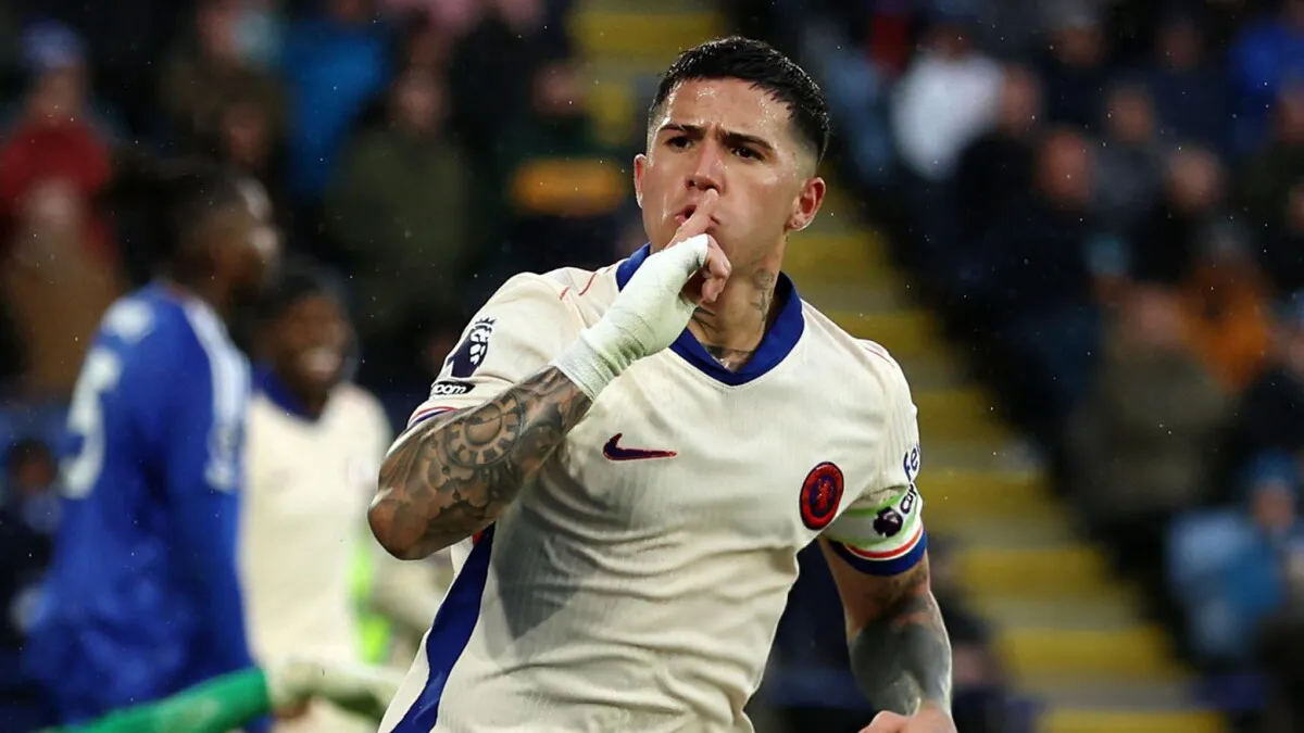 Gol Enzo Fernández Chelsea Leicester (Foto: Getty Images)
