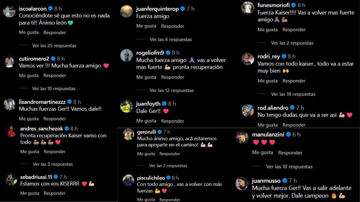 Los mensajes de apoyo para Germán Pezzella