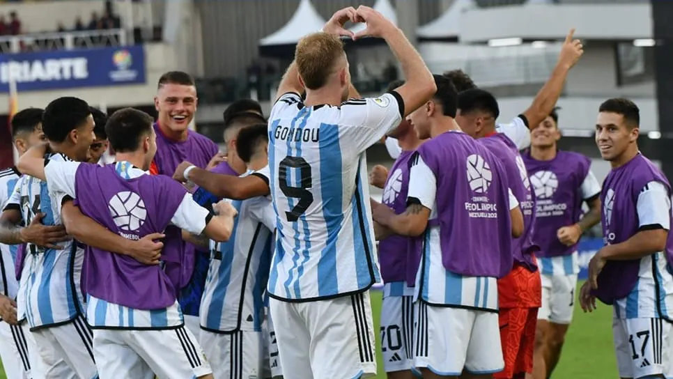 Equipo festejo selección Argentina Sub 23