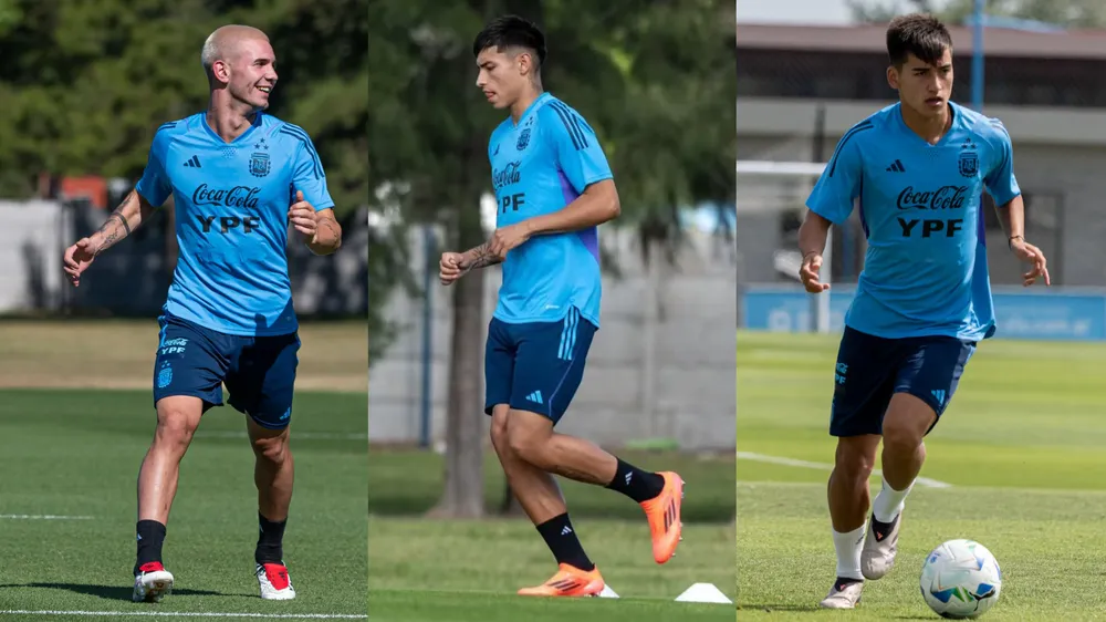 Franco Mastantuono Agustín Ruberto Ian Subiabre selección Argentina Sub 20 (Fotos: Selección Argentina)