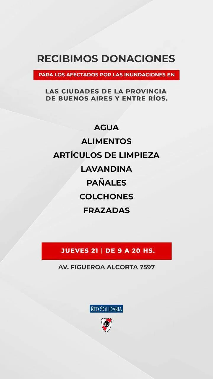 Red solidaria River inundaciones Buenos Aires Red solidaria River inundaciones Buenos Aires