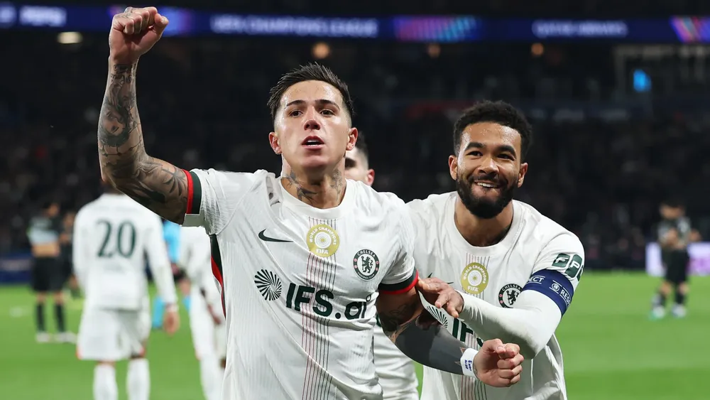 Enzo Fernández Chelsea festejo gol  (Foto: Champions League)
