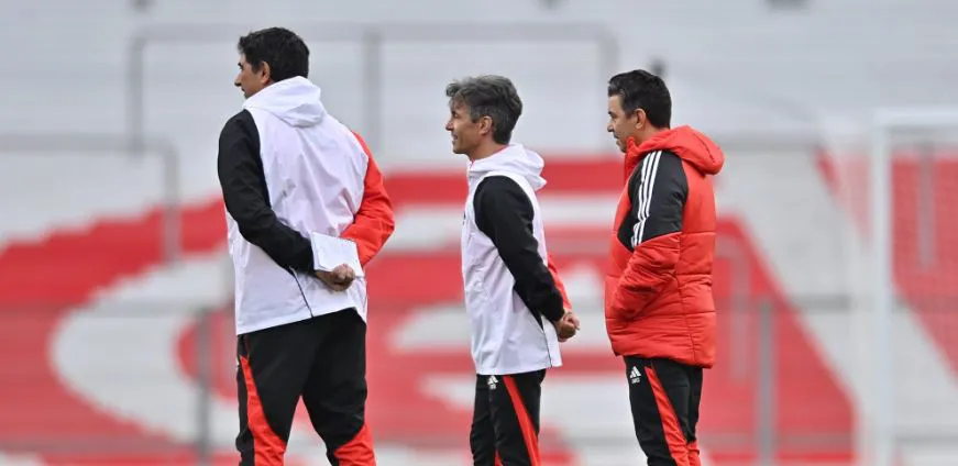Gallardo, Biscay y Buján en su primer entrenamiento River