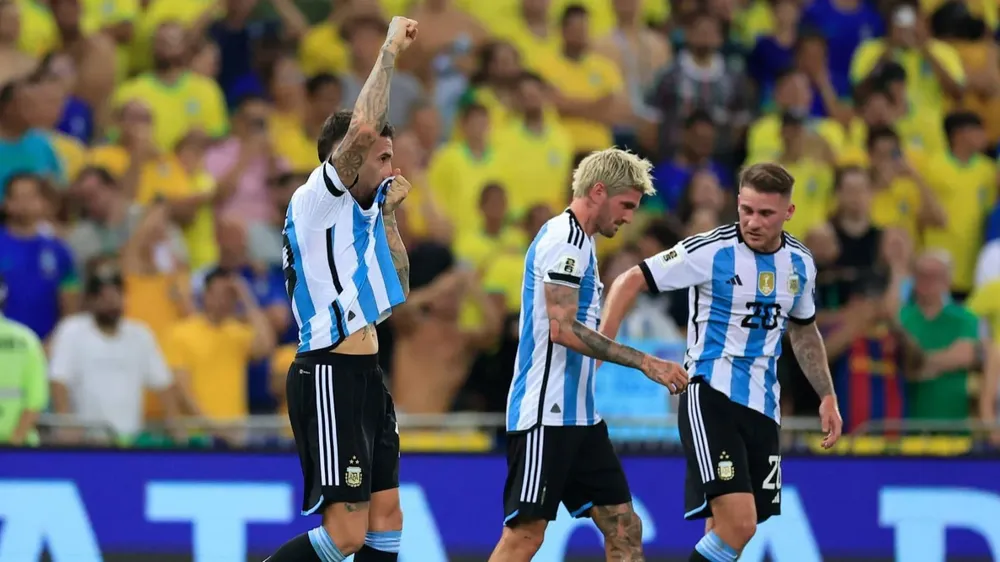 Festejo gol Nicolás Otamendi selección Argentina Brasil Marcaná Eliminatorias 2023