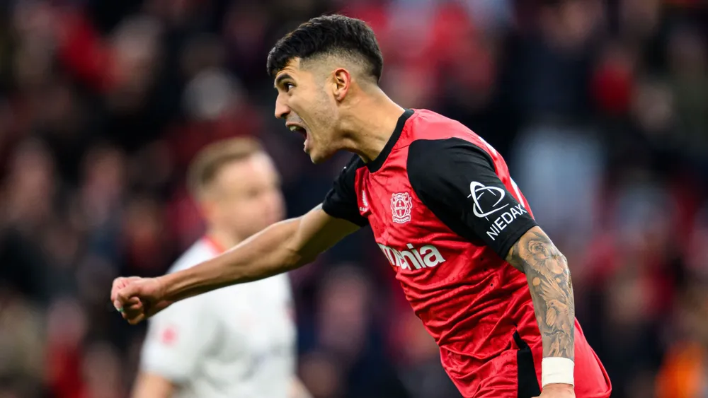 Festejo gol Exequiel Palacios ex-River Bayer Leverkusen Alemania