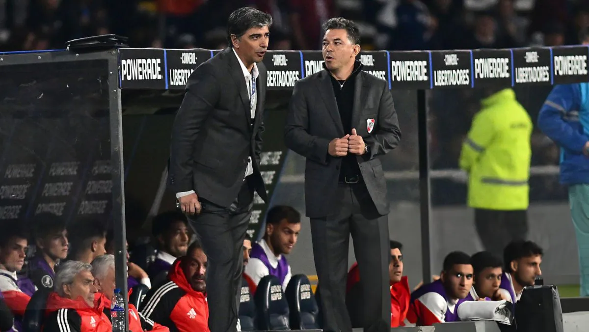 Marcelo Gallardo y Matías Biscay vs Talleres - Ida Libertadores 2024