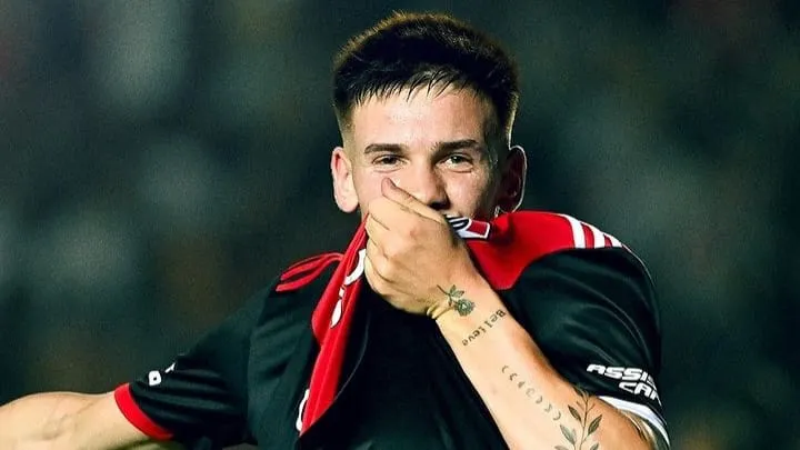 Franco Mastantuono festejo River gol (Foto: River Plate)