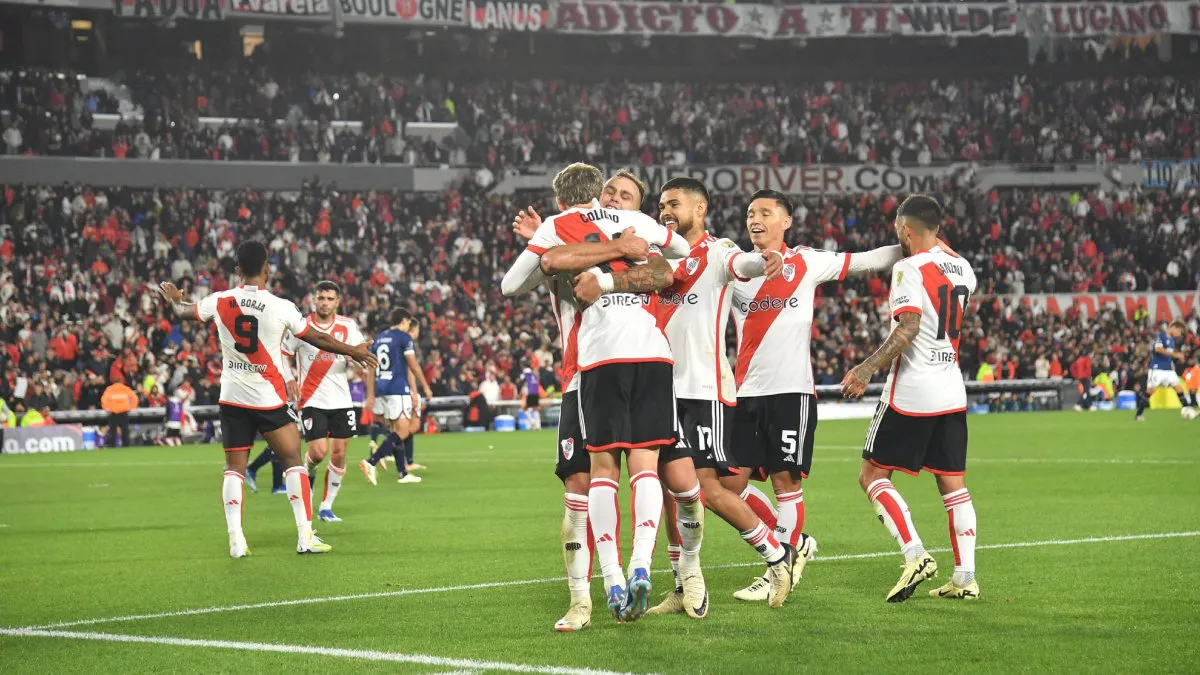 Festejo Colidio River Plate vs Nacional Copa Libertadores 2024