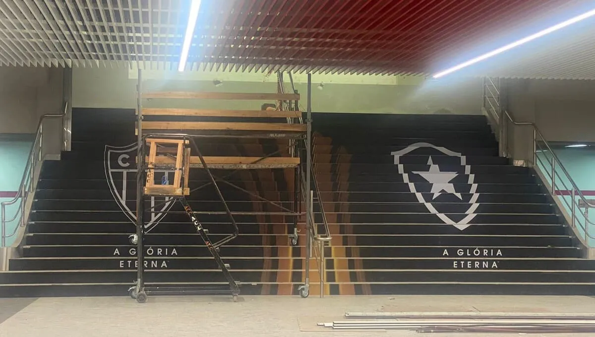 Escaleras estadio Monumental ploteo final Copa Liberadores (Foto: Germán Balcarce)