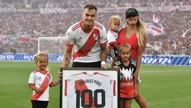 Leandro González Pirez plaqueta 100 partidos