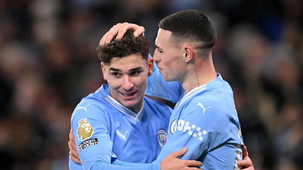 Julián Álvarez asistencia Manchester City Phil Foden 2023 (Foto: Getty)