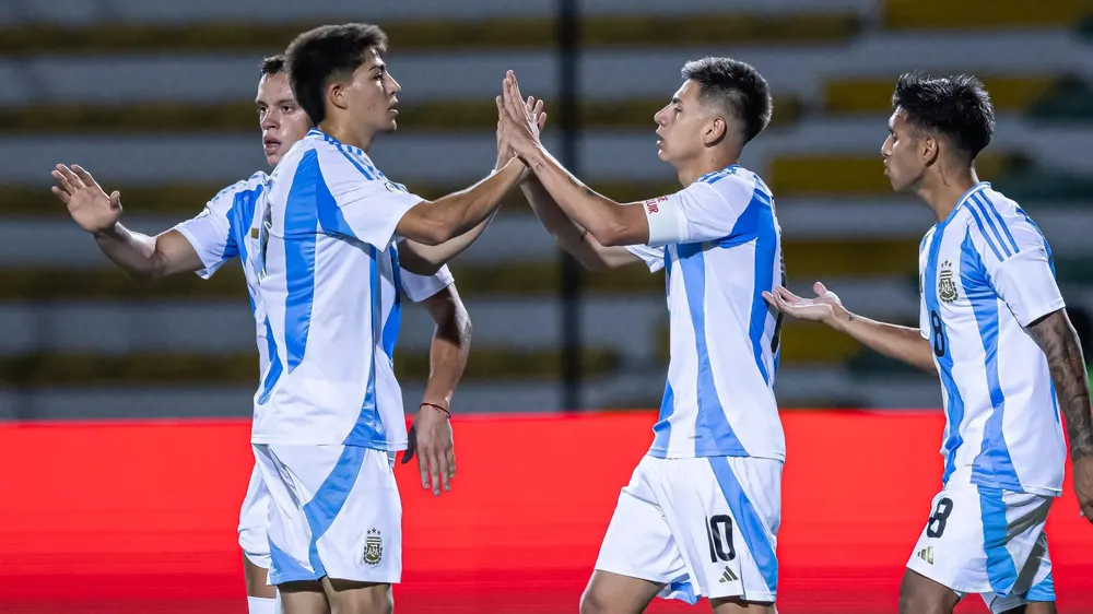 Festejo Echeverri Diablito Selección Argentina gol (Foto: Selección Argentina)